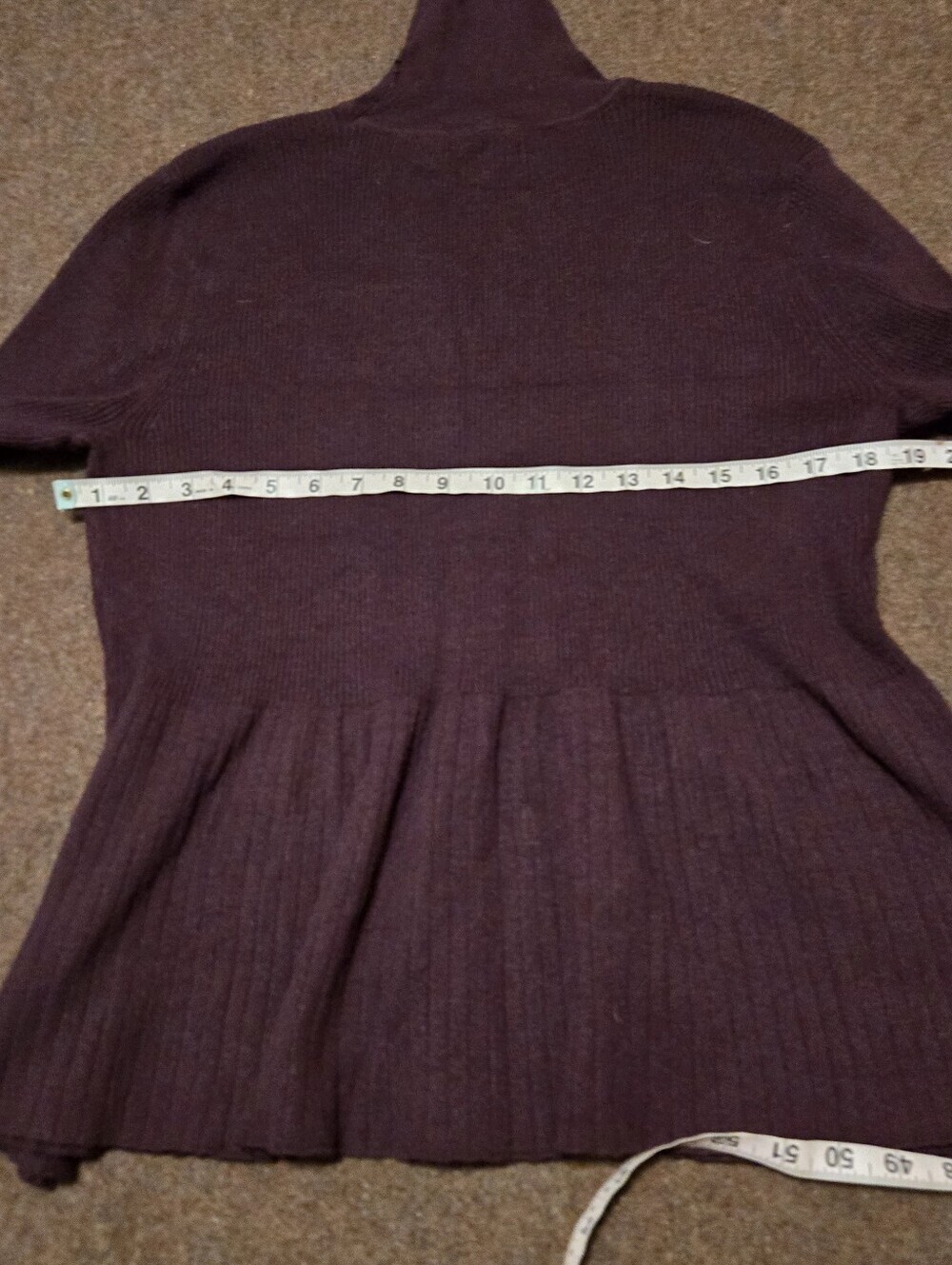 Turtleneck Sweater With Pelum Waist Berry Purple Size XL - Picture 7 of 9